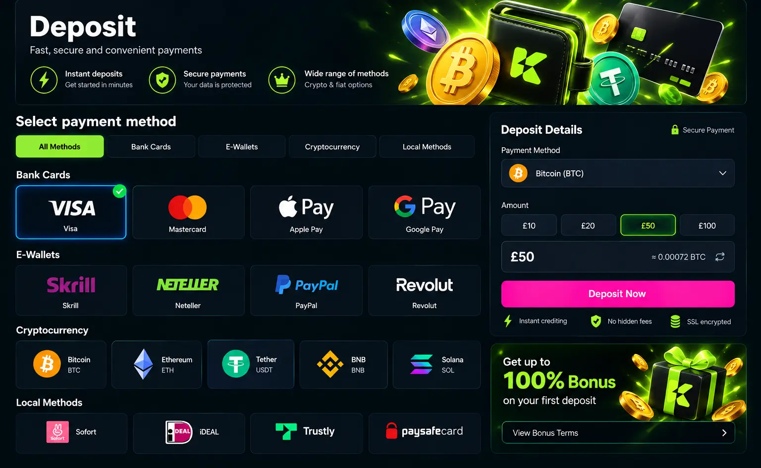 Kikibet cashier payment options
