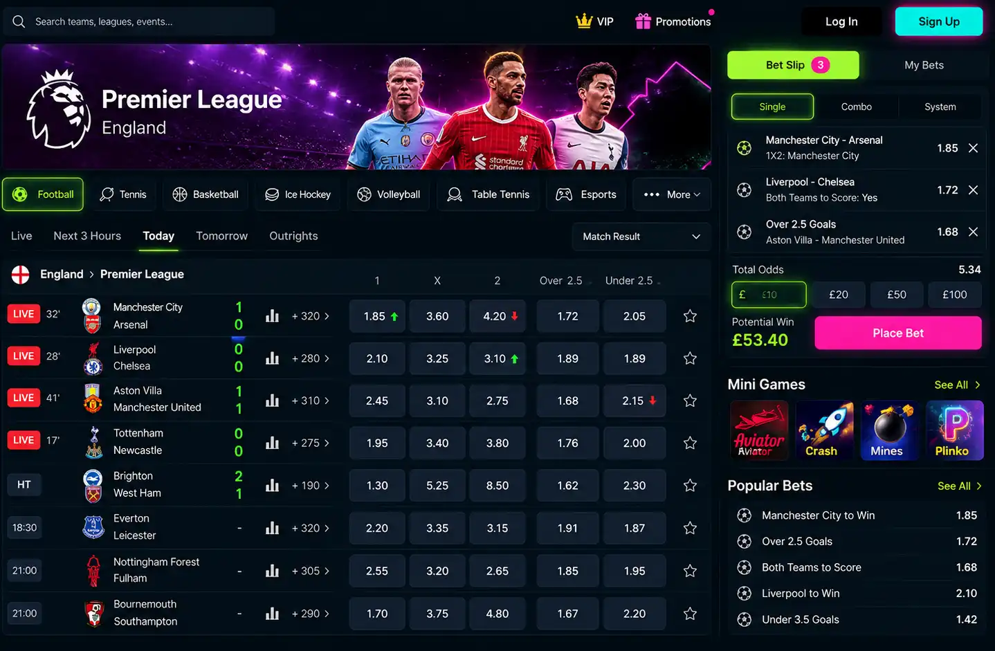 Kikibet sportsbook with football markets